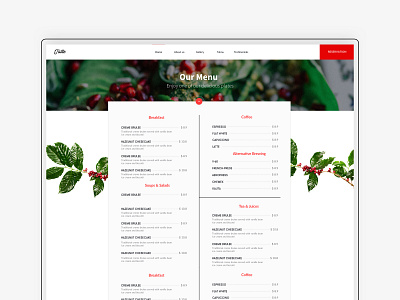 Menu Fika - Cafe & Coffeehouse HTML Template cafe cafeteria clean coffee coffee house coffeehouse drinks food fresh interface menu modern restaurant ui ux web design