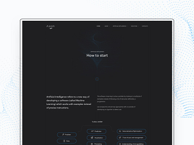 How to start - Axom algorithm artificial design intelligence interface minimal science technology ui ux web design