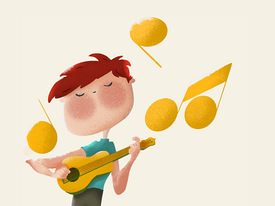 Learn something new animation brand character design designers graphics illustration illustrator instrument musical musician muzli play procreate skill textures ukelele