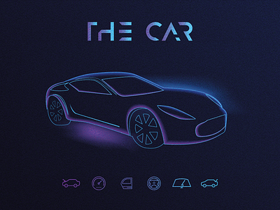 The Car gradient graphic design