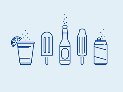 Summer Icons beer drinks fizzy icon design icons iconset illustration lime line art lineart popcicle soda summer