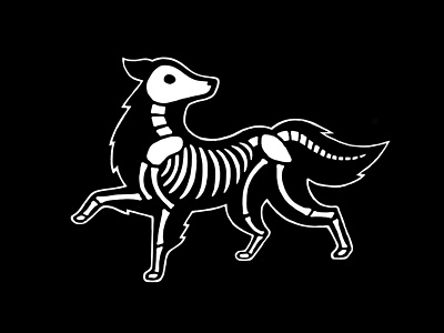 Day of the Dead Dog black and white border collie day of the dead dog drawing illustration skeleton sketch skull