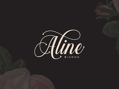 Aline Bijoux Logo bijoux branding design dribbble floral illustration jewelry logo typography vector