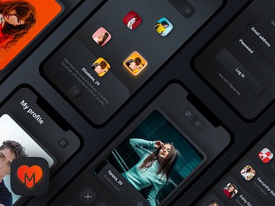 MATCHLY - Dark Mode app dating datingapp match matchly neumorphic neumorphism ui ux