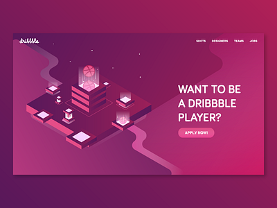 Dribbble Invite 3d dribbble illustration invite isometric web