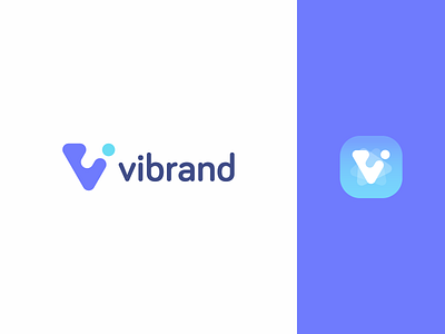 Vibrand Logo Design blue branding i letters logo v vector