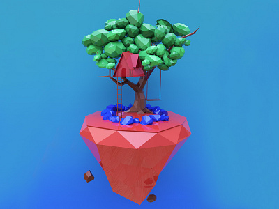 Tree House cinema4d color design graphixstory illustration inspiration redshift3d