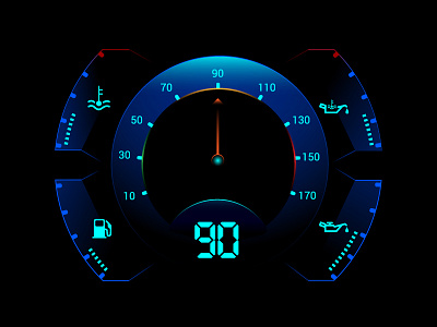 Futuristic Speedometer carhud futuristicdesign huddisplay speedometer