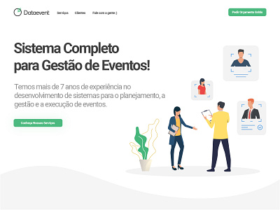 Dataevent Website badge brand circle clean credential event green illustration layout logo people responsive website web webdesign website