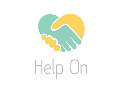 Help On app brand care hand help logo medical