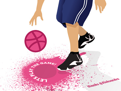 Hello Dribbble basketball dribbble game grunge hello invite play splash spray