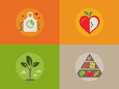 Healthy Food Icons apple colorful food food pyramid hand drawn health food healthy icon icons organic plant