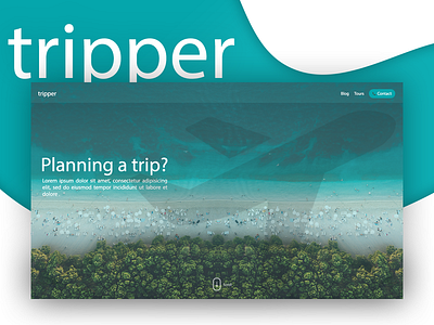 Trip planner website landing page