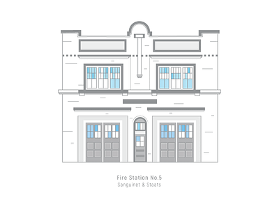 Fire Station No.5 icon illustration