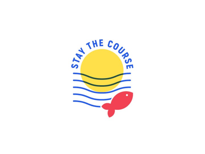 Stay the course badge art artist badge design fish icon illustrations ilustraciones ilustración logo sea vector