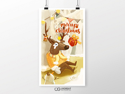 Merry Christmas christmas gift illustration warm