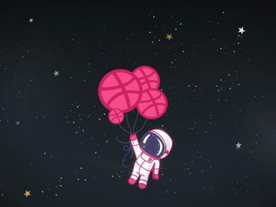Sup dribbble animation astronaut flat flight invite space