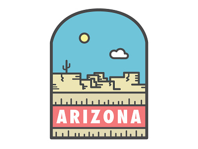 Arizona Badge arizona badge icon illustrator sun