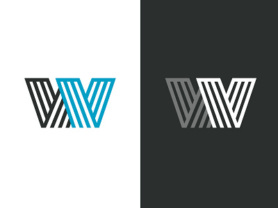 W/V Logo blue icon illustration lines logo mark stroke