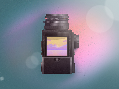 Hasselblad 501cm camera flare gradient hasselblad icon illustration lens skeuomorphic