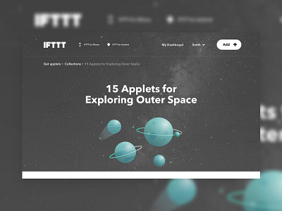 IFTTT Collections - Applets for Space explore hero ifttt illustration planet ring saturn space stars