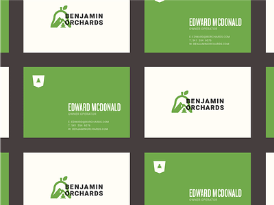 Benjamin Orchards Business Cards branding business card farm fruit layout mountain orchard pear