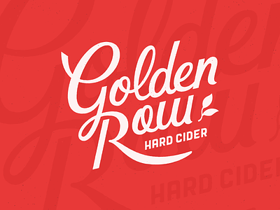 Golden Row Cider Logo apple beer bottle branding cider hand lettering hard cider label logo logotype