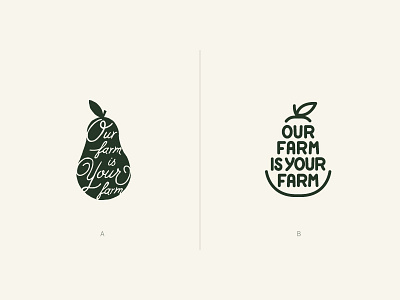 Badge Style Concepts badge fruit hand drawn icon lettering mark pear type