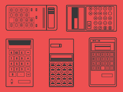 Calculators calculator clean electronic icon illustration simple vintage