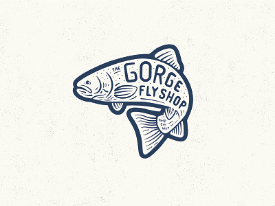 Fly Fishing Badge - 1 badge branding custom fishing fly fly fishing illustration lettering pattern rainbow trout simple trout