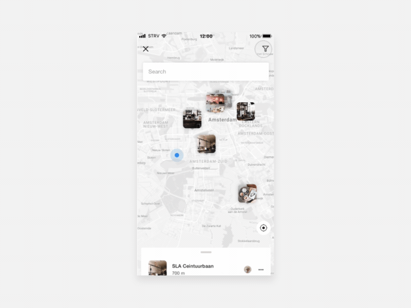 Instagram Spots — Map View [Concept] app concept filter instagram interaction location map places prototype spots