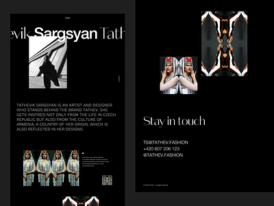 TATHEV — Website black designer fashion fashion brand graphic design minimal personal photography typography web design webflow website