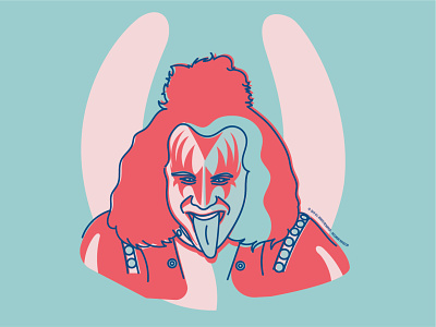 Kiss artwork gene simmons graphic design illustrator kiss metal music portrait portrait illustration vector