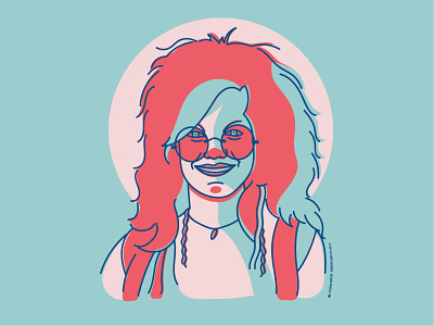 Janis Joplin artwork graphicdesign illustration illustrator janis joplin music portrait singer vector woodstock