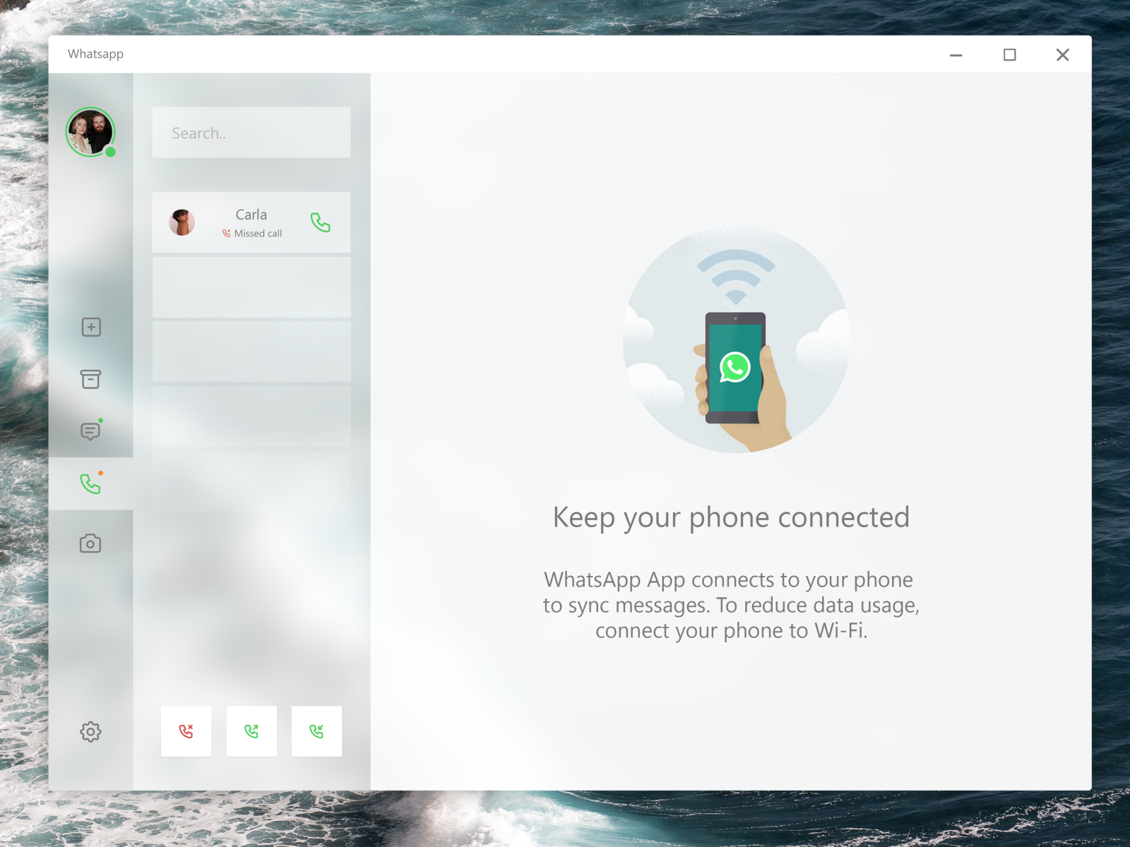 Как проверить вацап на подключение других устройств Whatsapp Fluent Design Concept Part 2 - Calls Tab by Ben Fox on Dribbble