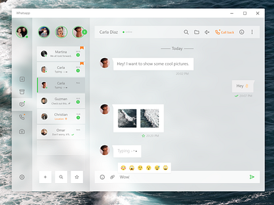 Whatsapp Fluent Design Concept Part 3 - Chat Tab