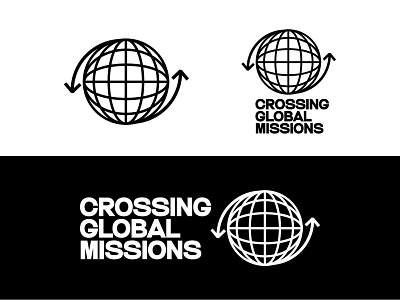 Crossing Missions Logo arrows brand brand identity branding church design earth freelance globe icon identity illustration logo logo design missions outreach sphere typography vector world