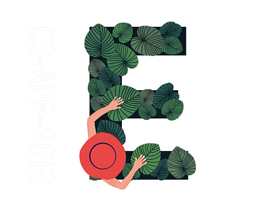 Letter E for #36daysoftype 36 days of type 36daysoftype artwork botanical illustrations explore forest illustration lettering procreate travel type art typography