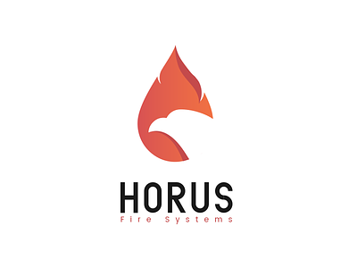 Horus Logo brand eagle falcon fire hot logo mark orange