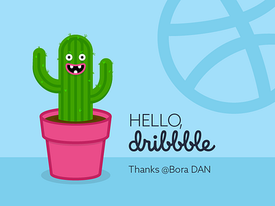 Hello, Dribbble cactus first shot