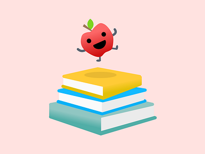 Health Education Programs: Illustration academic apple books cheerful education health illustration learning program school