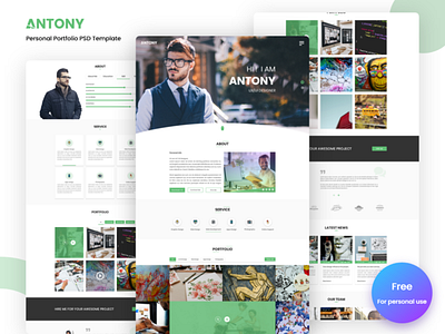 Personal portfolio template cv landingpage personal portfolio template xd