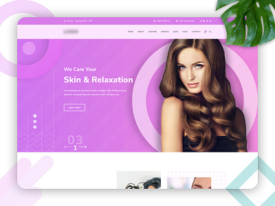 Beauty Salon Landing Page beauty beauty product beauty salon space ui ux web xd design