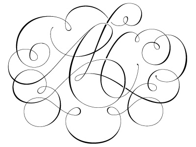 Monogram black and white monogram script typography