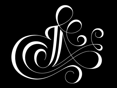 J&A Monogram black and white monogram script typography