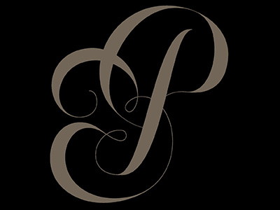 Letter P hand drawn lettering monogram script typography