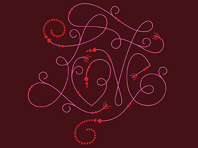 Love hand drawn hand lettering hearts script swirls typography valentines