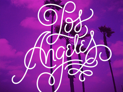 Los Angeles california hand drawn hand lettering script typography