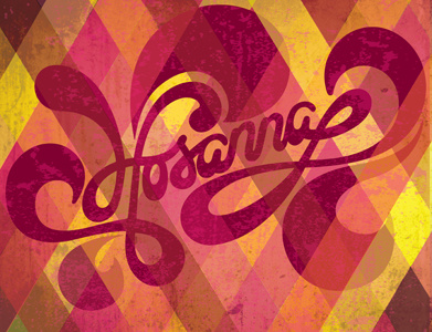 Hosanna church color custom hand drawn hand lettering texture typography vector
