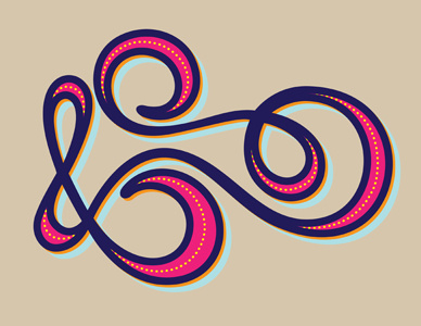 & ampersand color custom hand drawn hand lettering typography vector